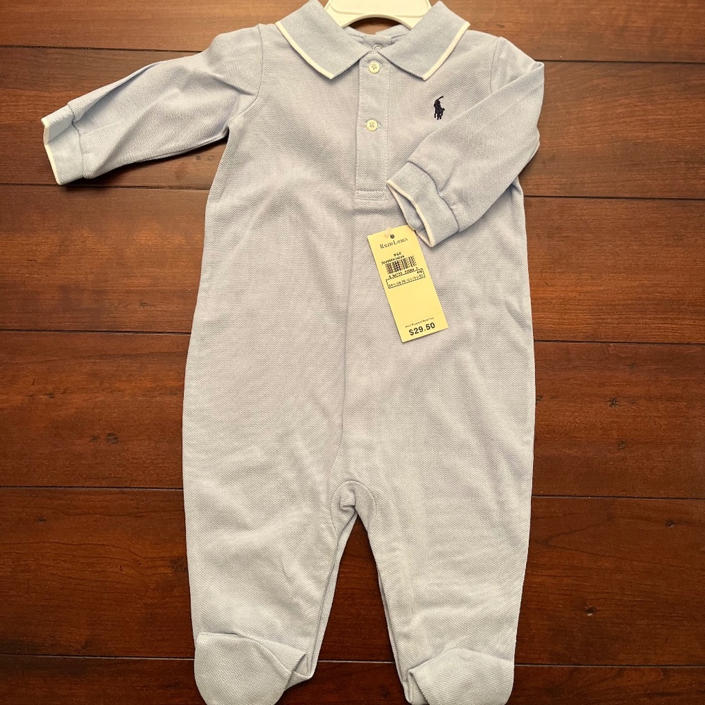 Ralph Lauren Infant Soft Cotton Polo Coverall